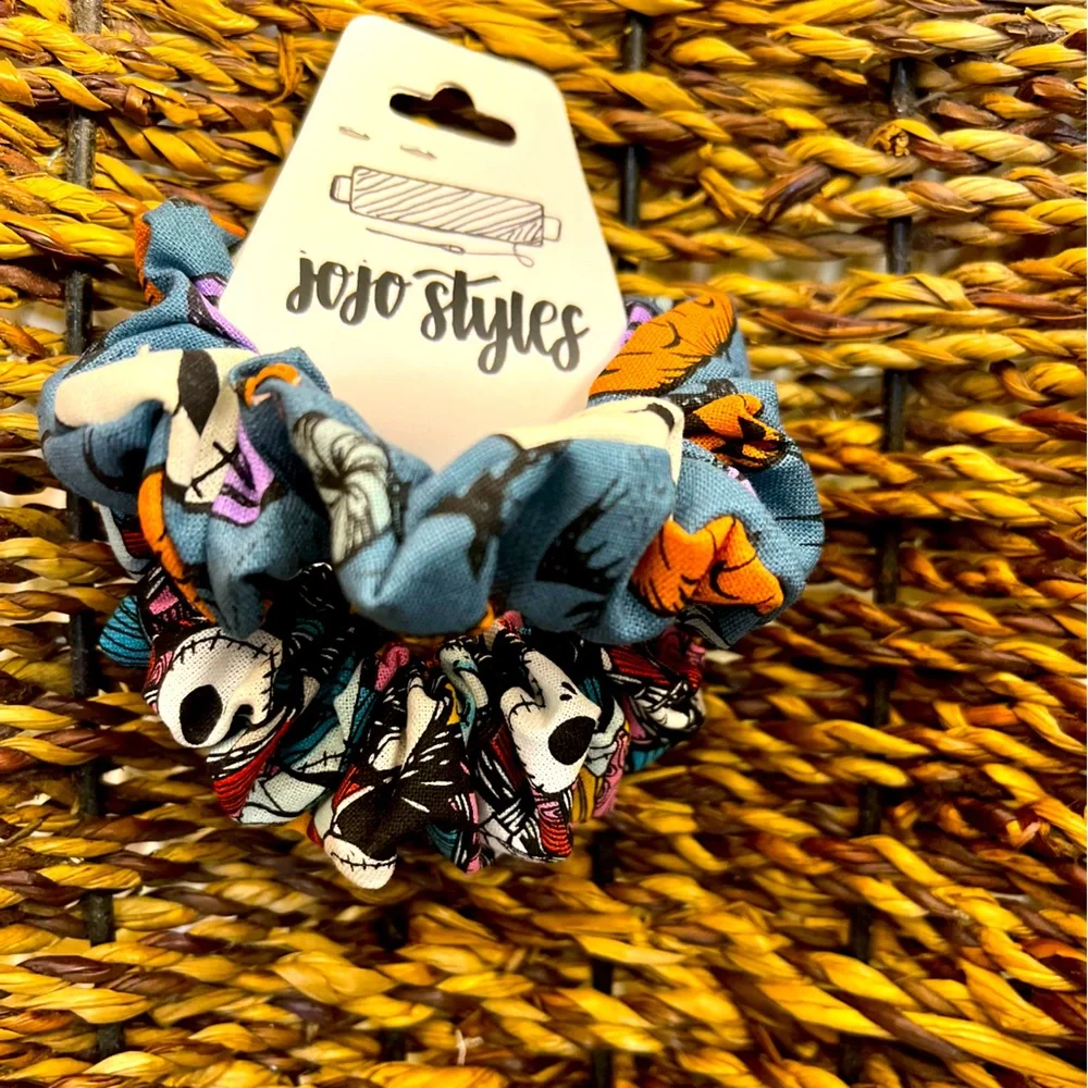 Handmade Colorful nightmare before Christmas Kids Scrunchie Set